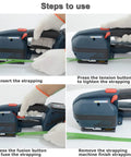 Steps to use Easy As Pie Battery Powered Handheld Electric Strapping Bander for Pet PP Cargo Pallets.