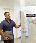 Two Pack Authorized Personnel Only Sign Self Adhesive Aluminum Wall Door Sign 9 X 3 Inches Black White Rustproof Heavy Duty Metal Sticker for Office Shop Gym Lab on glass door