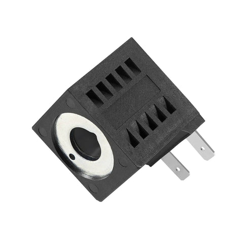 12V DC Solenoid Coil 16W with Dual Spade Connectors for Hydraulic Power Unit Lift Dump EF1081, side view