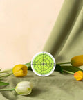Close-up of round green plastic spirit level from 4 Pack Mini Bubble Level Tool Set For Quick High-Precision Measurements Portable On-The-Go