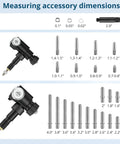 Front view of ALLmeter dial indicator bore gauge with 23 anvils and 6 inch depth for engine cylinder measurement