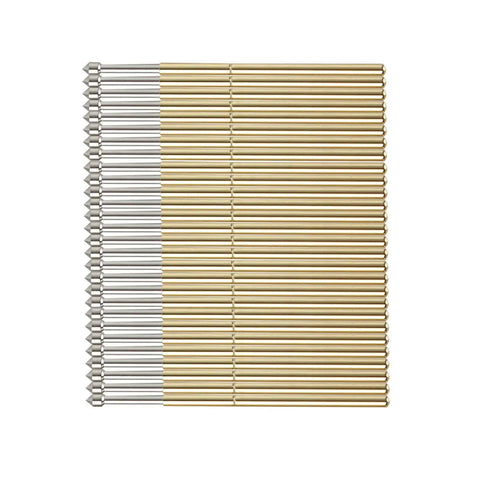 P100 E2 Spring Test Probes Set 100 Brass One Point Five Millimeter Round Conical Head Pins For PCB Testing 3A Rating