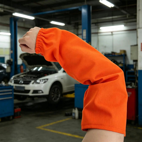 Rock Solid Flame Resistant Welding Sleeves For Men And Women 17 7 Inch Heat Proof Arm Guard Pair Built Tough For Mechanics Who Want Serious Shop Armor