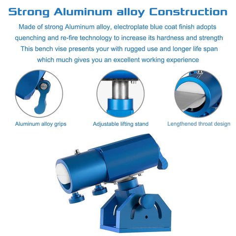 Three-Axis Blade Light Duty Workshop Knife Vise Tool With 360-Degree Swivel Base highlighting aluminum alloy construction