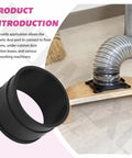 Premium 4 Inch Steel Ring Receiver For Dust Collection Systems on a workbench with flexible hose connected.