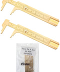 Brass Vernier Caliper Pocket Caliper Set With Double Scale mm And Inch, shown with packaging, includes two brass calipers.