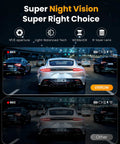 Night driving view showing 4 Channel 360 Degree Dash Cam with front rear inside left right cams, super night vision feature.