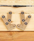 Hidden Door Pivot Hinges Two Pack Invisible Concealed Hardware on wooden surface