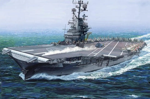 1/350 Scale US Navy Aircraft Carrier Intrepid Plastic Model Kit For Builders, Unassembled And Unpainted, Requires Glue And Paint
