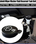 Replacement Windshield Washer Reservoir Cap For GMC Chevrolet Buick Cadillac Black Plastic Bottle Cover shown in engine bay