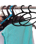 10 Pack Black Plastic Scarf Organizer With Rotating Swivel Design For Closet Storage Space Saving Multi Layer Hanger To Kick Clutter To The Curb And Keep Your Favorite Threads Organized Daily with clothing.