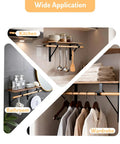 10 Pack Heavy Duty Closet Rod Bracket Set Black Wall Mounted Shelf Brackets With Rod Holders 10.8 X 10.8 Inch Durable Iron Construction Easy Install Built To Last Home Organization Essentials in kitchen, bathroom and wardrobe