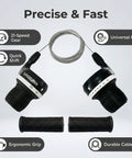 21 Speed Twist Grip Shifter Set For Mountain Bikes 3X7 Gear Shifters With Cables And Handle Grips Replacement For MTB City Commuter Easy Install Smooth And Precise Shifting