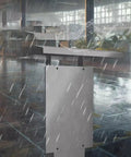 All Weather Rated Outdoor Electric Charger Pedestal Stand in rain, galvanized steel, freestanding mount for Level 2 chargers.