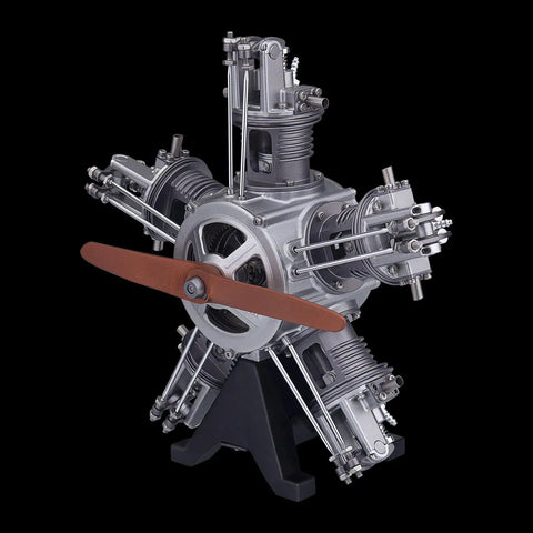 Hands On Five Cylinder Radial Aircraft Engine Model Kit, 1 To 6 Scale, Metal Engine Build For Adults, Educational STEM Toy, Realistic Powerplant Replica, Perfect Gift For Engineers And Makers on stand