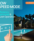 Pool at night showcasing low speed mode of Dual Speed 1.5HP Above Ground Pool Pump Self Priming High Flow 4750 GPH On High.