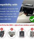 2 Pack Rear Window Switch Trim Replacement for Escalade Avalanche Silverado Tahoe Sierra and Yukon 2000 to 2002 Gray No Window Switch Included Easy Fit Durable Plastic Cover Keeps Interior Looking Clean compatibility chart.