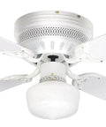 Celeste 42-Inch Ceiling Fan With Five Reversible White And Whitewash Blades Plus Light Kit With White Opal Glass Ultra Quiet Motor