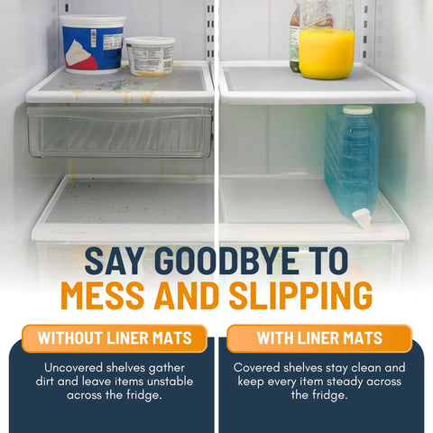 Non Adhesive Refrigerator Liners 8 Pack Bpa Free Fridge Shelf Mats For Kitchen Cabinets Easy To Wash Clear Drawer Pads That Slash Grease Spills And Keep Your Pantry Super Neat And Straight Up Spotless Forever