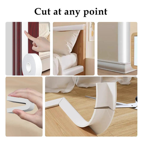 Top Tier White Weather Stripping Tape For Doors And Windows Self Adhesive High Density Foam Roll 16 4 Feet cut for easy application.