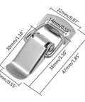 Spring Loaded Toggle Lock Clasp Latch Set In Stainless Steel Anti-Corrosion Cabinet And Box Security Clasps With Mounting Screws 38mm Long