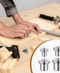Handy Doweling Pin Center Drill Set With Sharp Point Transfer Plugs In One Quarter, Five Sixteenths, Three Eighths, And One Half Inch Sizes