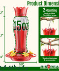 Upgraded 2026 Hummingbird Feeders For Outdoors 15oz Plastic Hanging Ant Proof Bird Feeder Easy To Clean And Maintain Red 2 Pack Gift For Bird Lovers Gift Idea