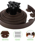 2 Inch By 33 Foot Garden Edging Border Coil With 30 Stakes, Easy Install Landscaping Kit shown in brown with included stakes.