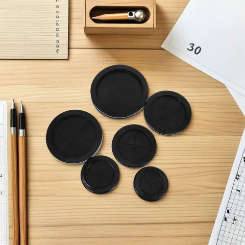 12 Piece Rubber Grommet Kit Black Round Cable Hole Covers for Cabinets Desks Walls and More Flexible Wire Grommets Cord Protectors for Home Office Workshop and DIY Projects, black rubber desk grommets