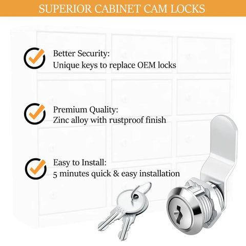 Secure Your Gear With These Heavy Duty Cam Locks That Are Totally Keyed Alike For File Cabinets RV Storage Mailboxes And Tool Boxes Making Installation A Breeze With Solid Zinc Alloy Construction In A Twelve Pack