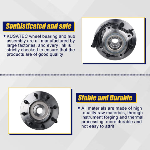 Front Wheel Bearing and Hub Assembly for Dodge Ram 1500 2500 3500 2006 2007 2008, 8 Lug, Front 4WD, ABS Ready, OEM Grade Replacement