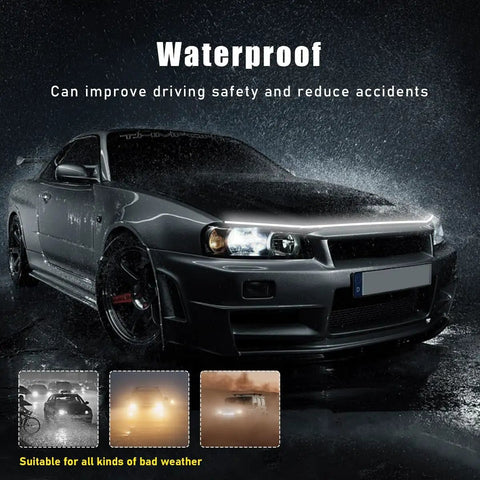 79 Inch Exterior Hood LED Light Strip For Cars Flexible Daytime Running Light Waterproof Auto LED Strip With Dynamic