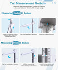 Wall Mounted Height Gauge For Home Or Clinic, Aluminum Stadiometer With 10 To 225 Cm Range showing two measurement methods.