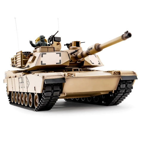 1 By 16 Scale M1A2 Abrams RC Tank With Realistic Sound And Lights, 2.4GHz Remote Control shown from front angle