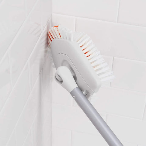 Extendable Tile And Tub Brush Refill With Pivoting Head For Grout Lines, Corners, And Narrow Spaces, Stiff Durable Bristles For Scrubbing Tubs, Tiles, Glass, Floors, And Toilet Surrounds