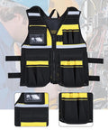 Built Tough Contractor Vest With Roomy Multi Pocket Layout And Easy Waist Adjustments Crafted From Heavy Duty Waterproof Oxford Cloth.