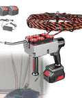 Heavy-Duty Cordless Electric Fish Tape for Fast Wall Wire Pulling, featuring 150kg cordless wire puller with accessories.