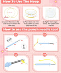 DIY Punch Needle Kit For Beginners With Elk Pattern, All In One Embroidery Set With Hoop instructions for use