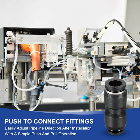 Push To Connect Fittings Reducing 5/16 Inch To 1/4 Inch Tube OD Quick Connector in industrial setting