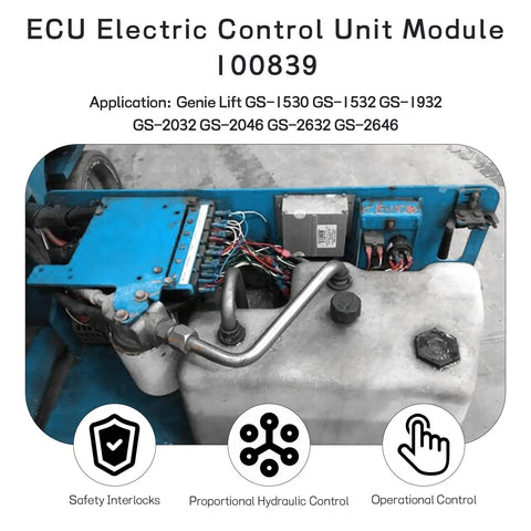 Top Tier Straight Up Ecu Electric Control Unit Module Fits Genie Slab Scissor And Vertical Mast Lifts Replaces 100839 100839Gt Gn100839 close-up view of control board with components and connections.
