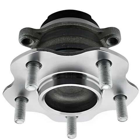 Close-up view of Drop-In Ready To Roll 4-Piece Front And Rear Wheel Bearing Hubs Assembly Kit for Nissan Rogue and Rogue Sport FWD 2014-2019 2017-2019 Complete Hub Bearings Set.