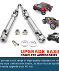 Tough As Nails Stainless Steel Rear CVD Drive Shafts For Traxxas Slash 2WD Stampede Rustler Hoss And F150 Raptor RC Rigs Built Legit Break Proof Spline Axle Upgrade 2 Pack with accessories