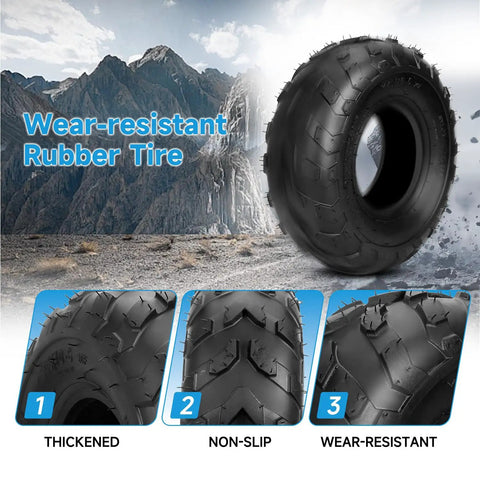 All Terrain Tire 145/70-6 For Mini Bikes And Go Karts, ATV UTV Ready; tire image with rugged texture for off-road use