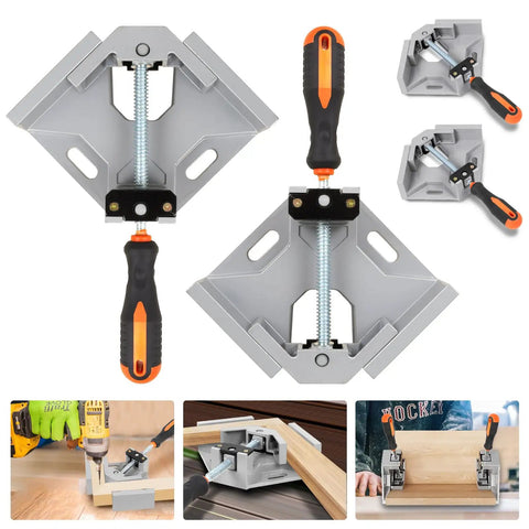 Heavy Duty Corner Clamp 4 Pack 90 Degree Right Angle Clamp With Adjustable Aluminum Alloy Swing Jaw And Single Handle for DIY projects