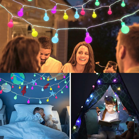 Low Voltage Globe String Lights 33Ft With 100 LEDs 8 Modes And Timer UL Listed for indoor and outdoor decor