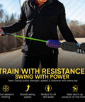 Person using Adjustable Golf Swing Trainer Kit With Speed Stick For Warm Ups And Drills Boost Swing Speed And Accuracy Add Yardage On Drives Great Gift For Golfers PGA Endorsed Game Changing Training Aid 2022 outdoors