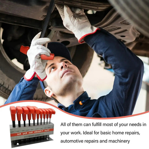 Top Notch Allen Wrenches Set Perfect For Home Repairs And Pro Projects With Super Ergonomic Handles For Easy Gripping And Heavy Duty Hex Key Kit That Really Hits The Spot. Red-handle metal hex key set for automotive undercarriage repairs