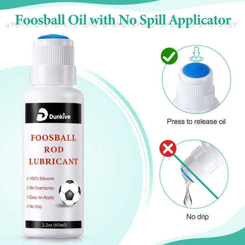 Rod Lubricant For Foosball Tables With 100 Percent Silicone No Spill Applicator Helps Reduce Friction Between Rods And Bearings
