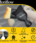 2 Pack Car Interior Detailing Brush Set With Ultra Soft Synthetic Bristles For Zero Scratch Cleaning On Glass Screens Dashboards And Painted Surfaces, black and tan brushes in plastic shield case