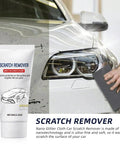 Scratch Remover For Cars Quick Fix Kit With Nano Sparkle Cloth 60g shown with a car being polished, restores paint and shine